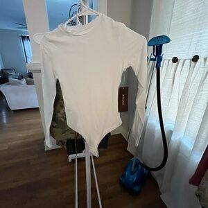 Nordstrom White Long Sleeve Bodysuit